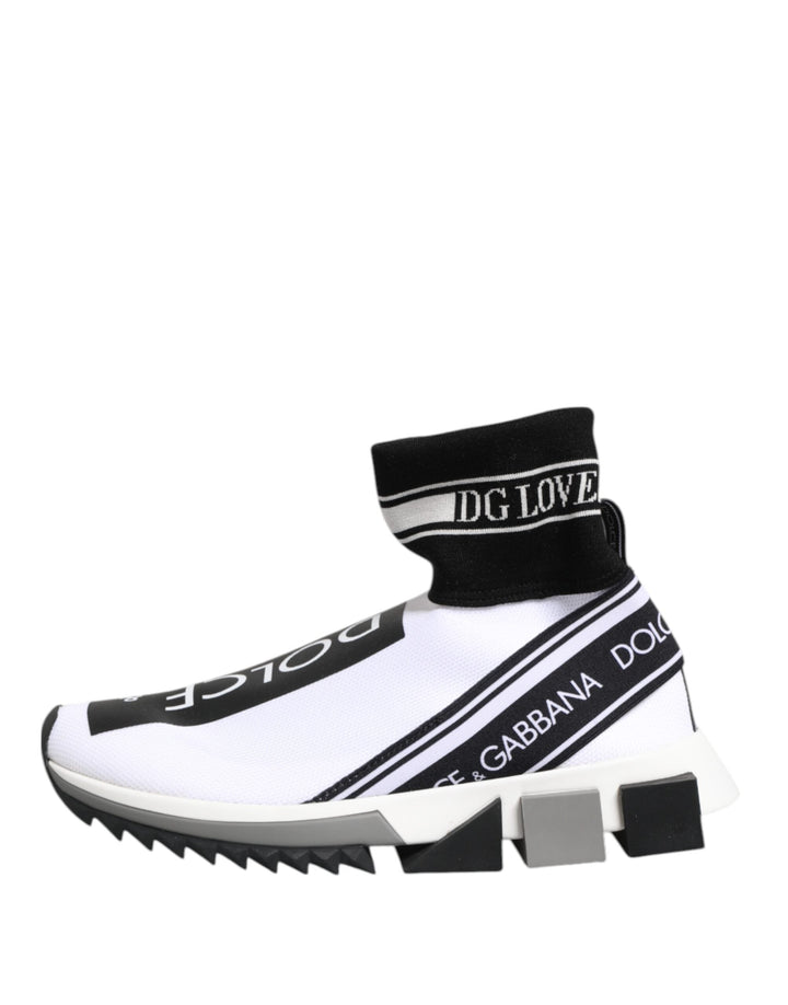 Dolce &amp; Gabbana White Black Sorrento Socks Sneakers Shoes