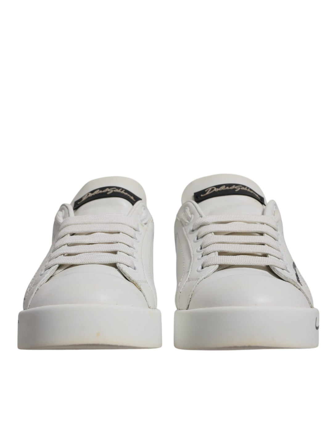 Dolce &amp; Gabbana White Blue Logo Portofino Sneakers Shoes