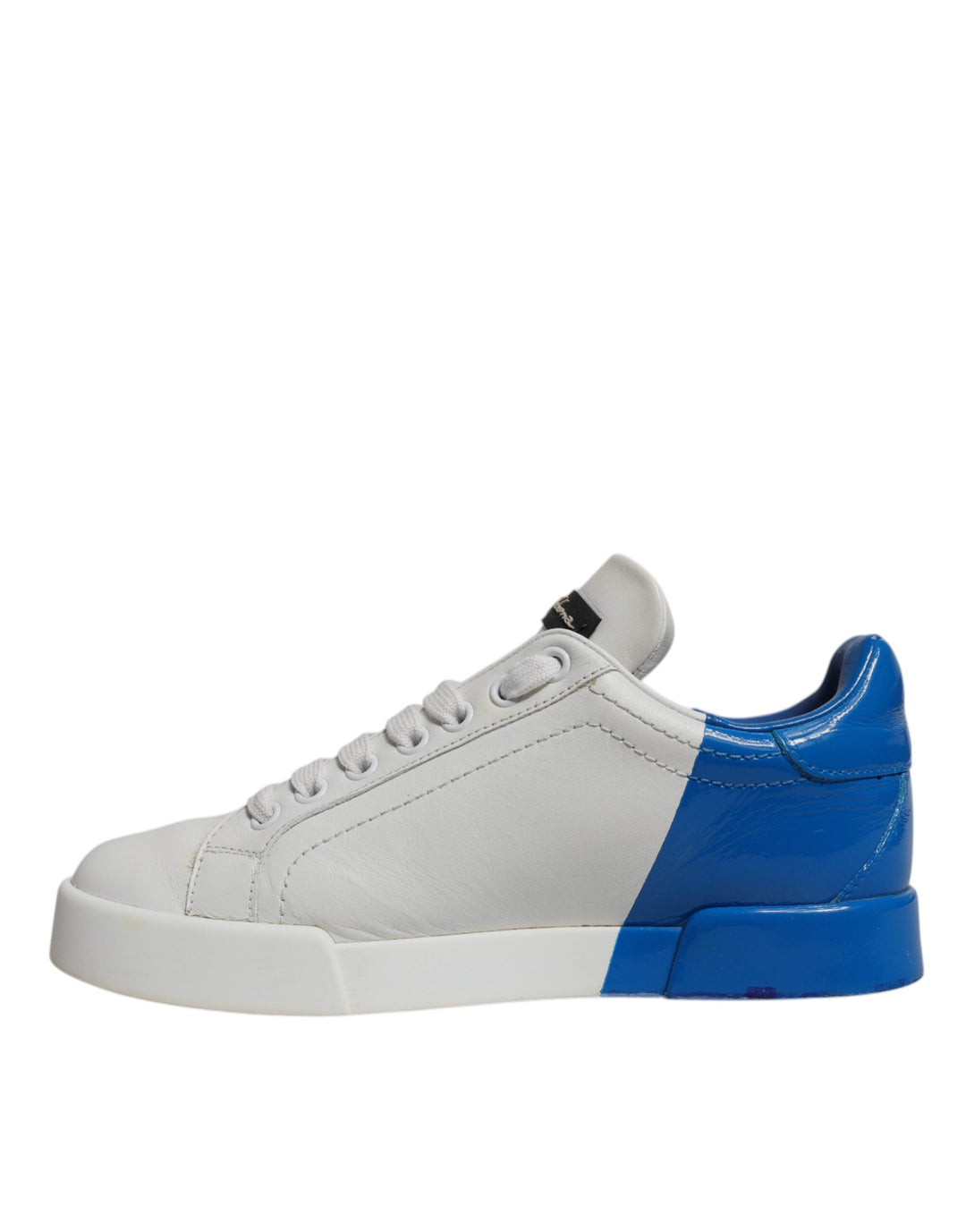 Dolce &amp; Gabbana White Blue Logo Portofino Sneakers Shoes