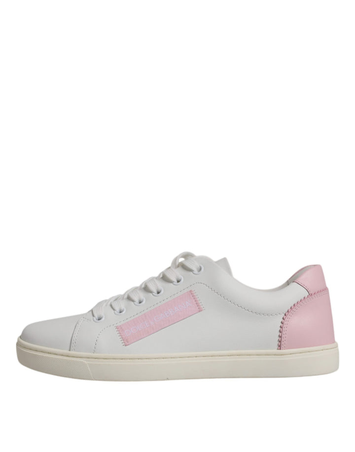 Dolce &amp; Gabbana White Classic Calf Leather Sneakers Shoes