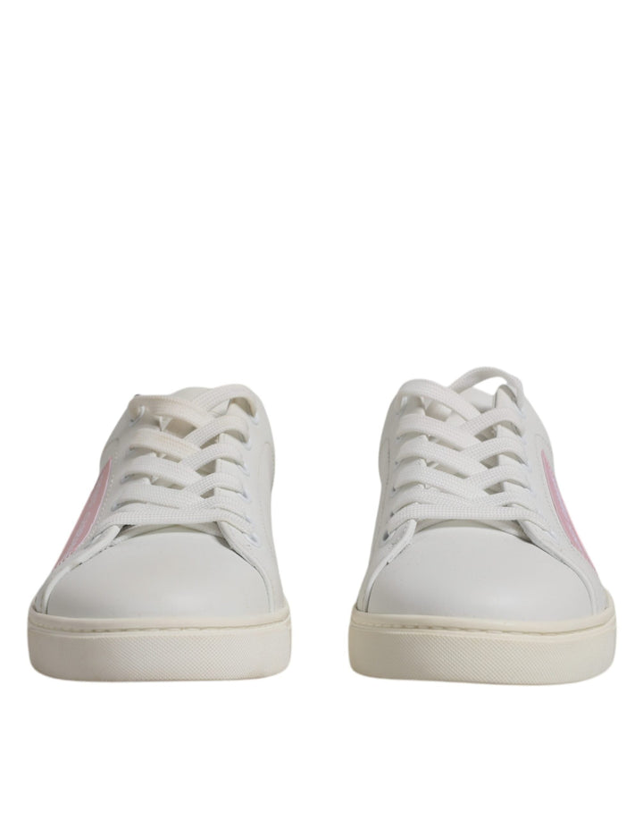 Dolce &amp; Gabbana White Classic Calf Leather Sneakers Shoes