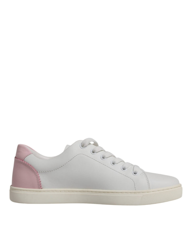 Dolce &amp; Gabbana White Classic Calf Leather Sneakers Shoes