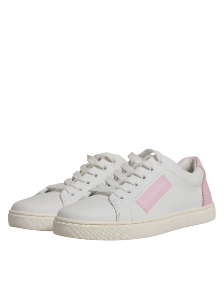 Dolce &amp; Gabbana White Classic Calf Leather Sneakers Shoes