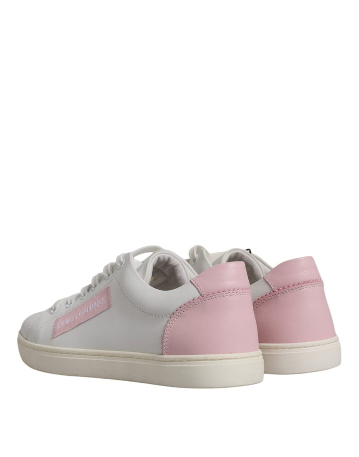 Dolce &amp; Gabbana White Classic Calf Leather Sneakers Shoes