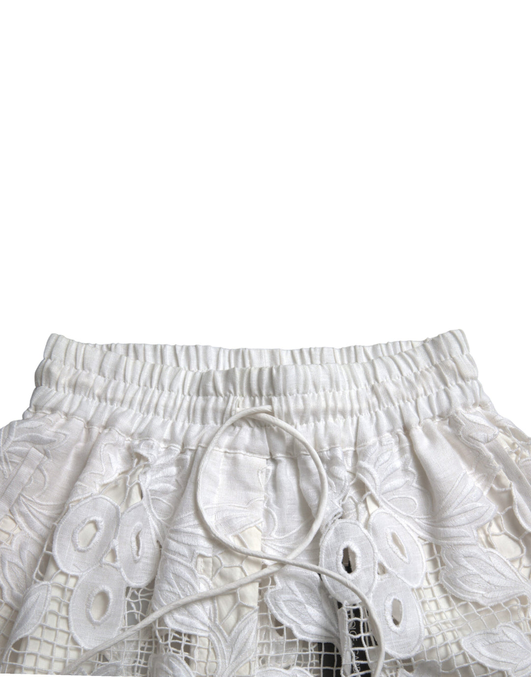 Women’s Dolce &amp; Gabbana White Cotton Cutout High Waist Bermuda Shorts