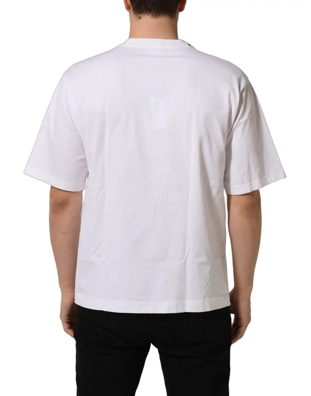 Women’s Dolce &amp; Gabbana White Cotton Logo Plaque Crew Neck T-shirt