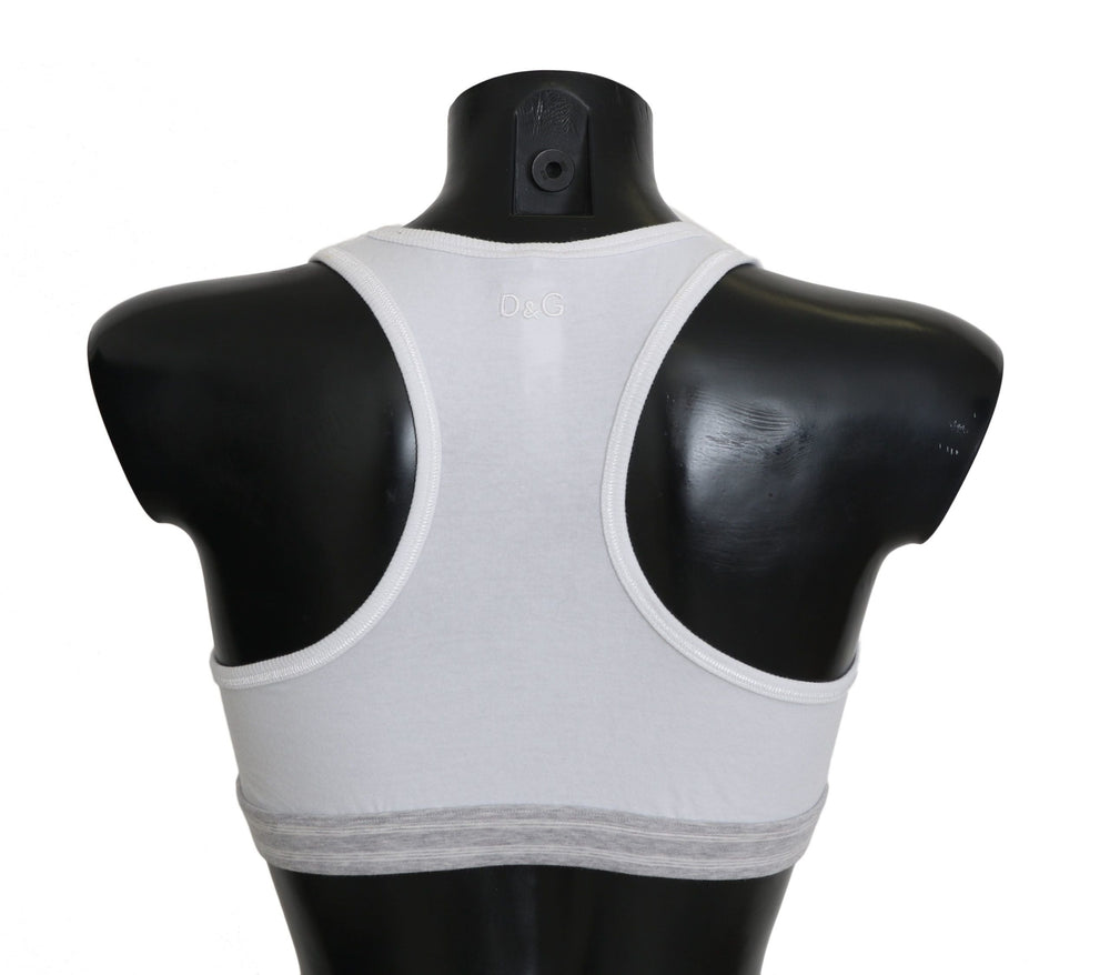 Women’s Dolce & Gabbana White Cotton Sport Stretch Bra Underwear