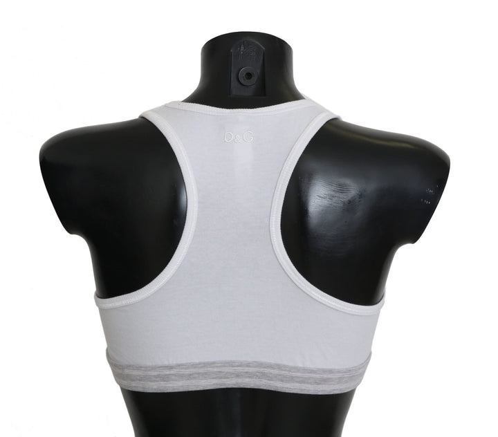 Women’s Dolce &amp; Gabbana White Cotton Sport Stretch Bra Underwear