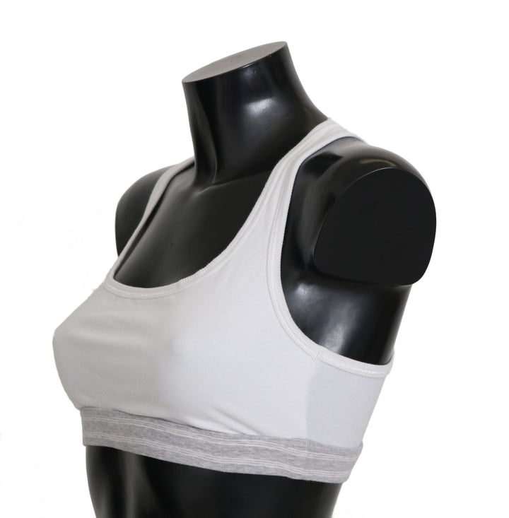 Women’s Dolce &amp; Gabbana White Cotton Sport Stretch Bra Underwear