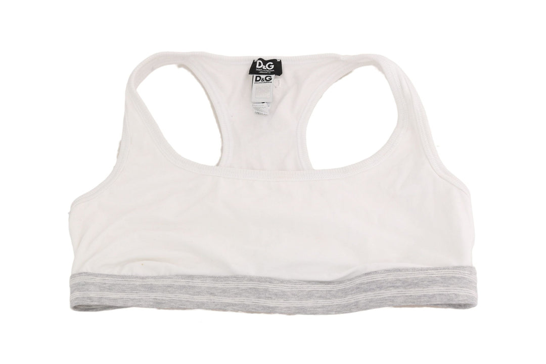 Women’s Dolce &amp; Gabbana White Cotton Sport Stretch Bra Underwear