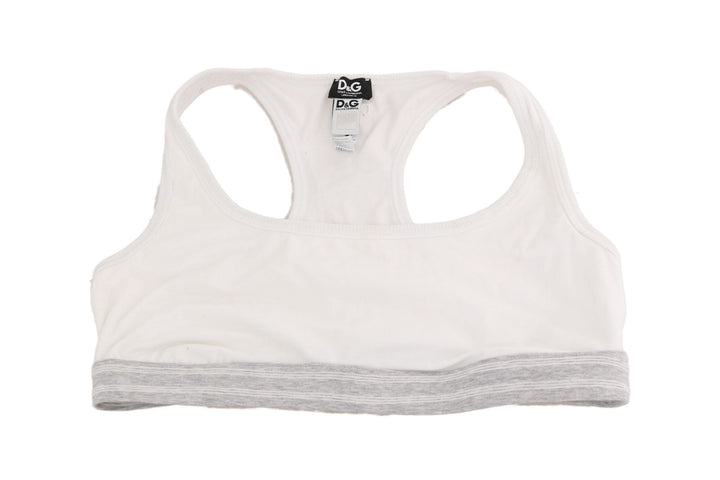 Women’s Dolce &amp; Gabbana White Cotton Sport Stretch Bra Underwear