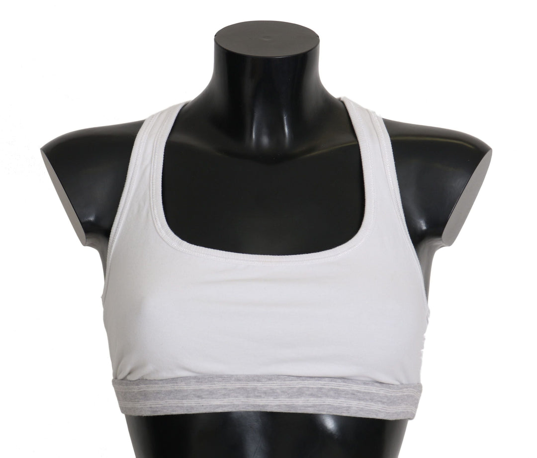 Women’s Dolce &amp; Gabbana White Cotton Sport Stretch Bra Underwear