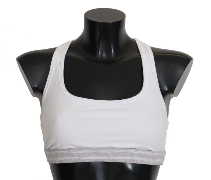 Women’s Dolce &amp; Gabbana White Cotton Sport Stretch Bra Underwear