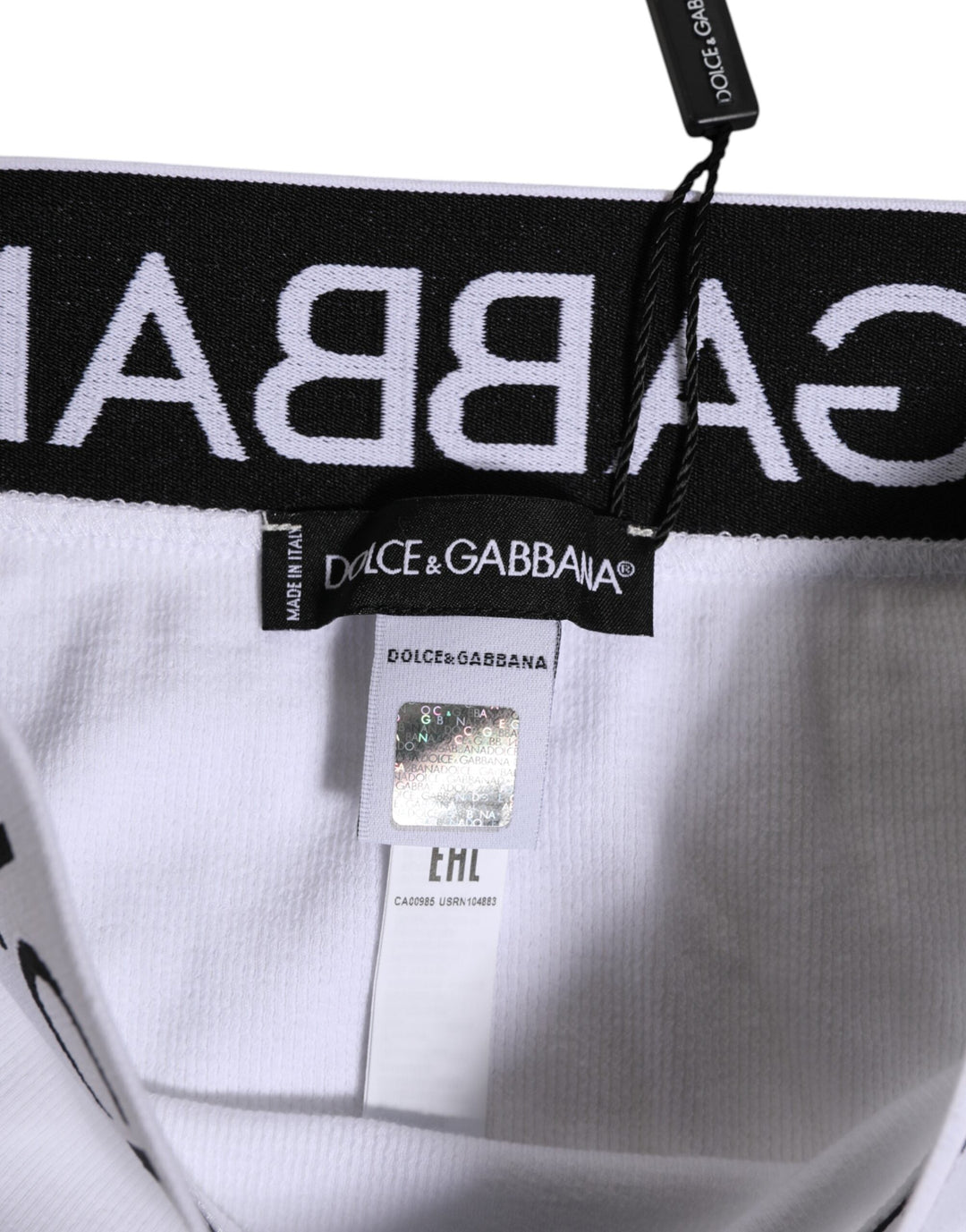 Women’s Dolce &amp; Gabbana White Cotton Stretch High Waist Panty Underwear