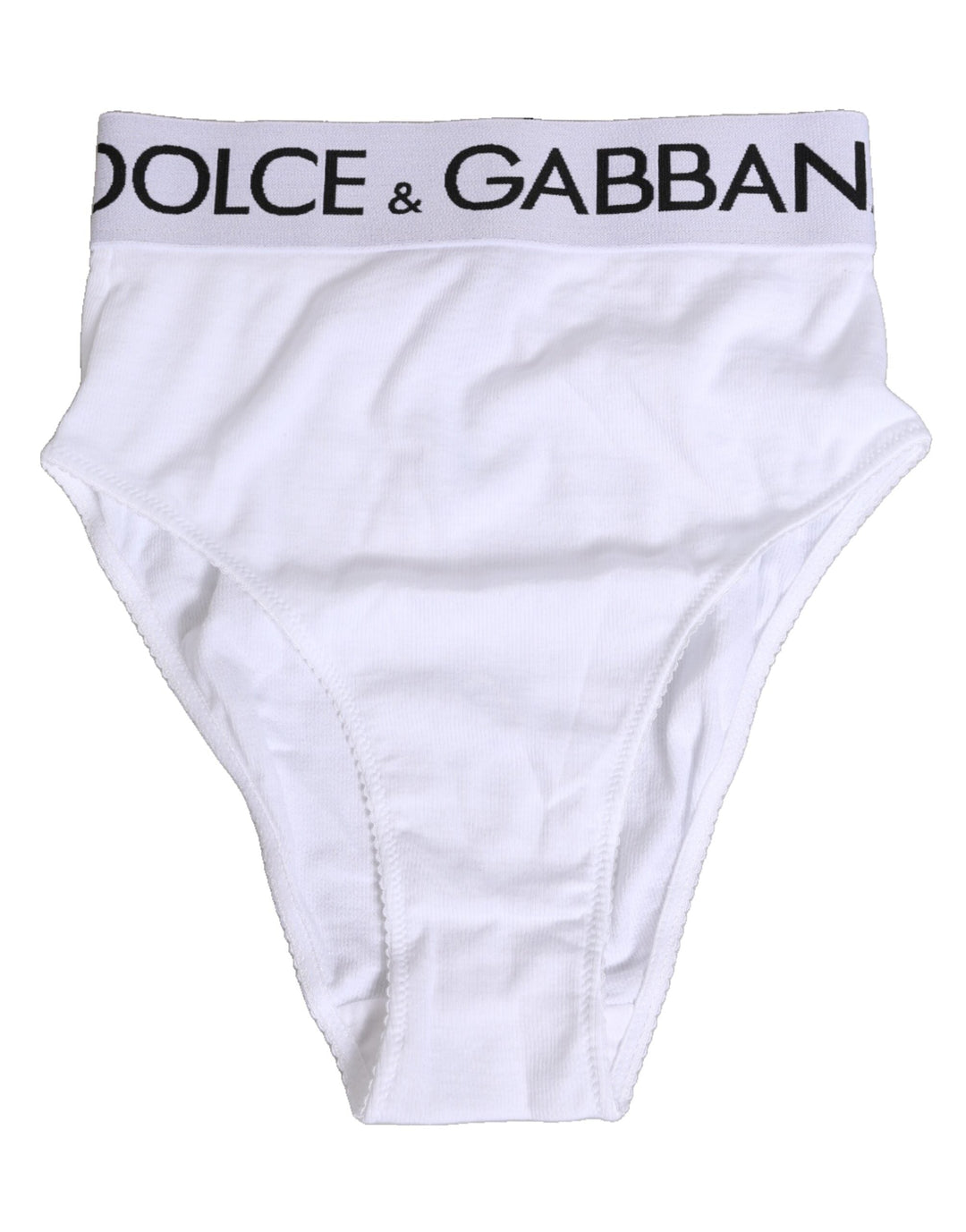 Women’s Dolce &amp; Gabbana White Cotton Stretch High Waist Panty Underwear
