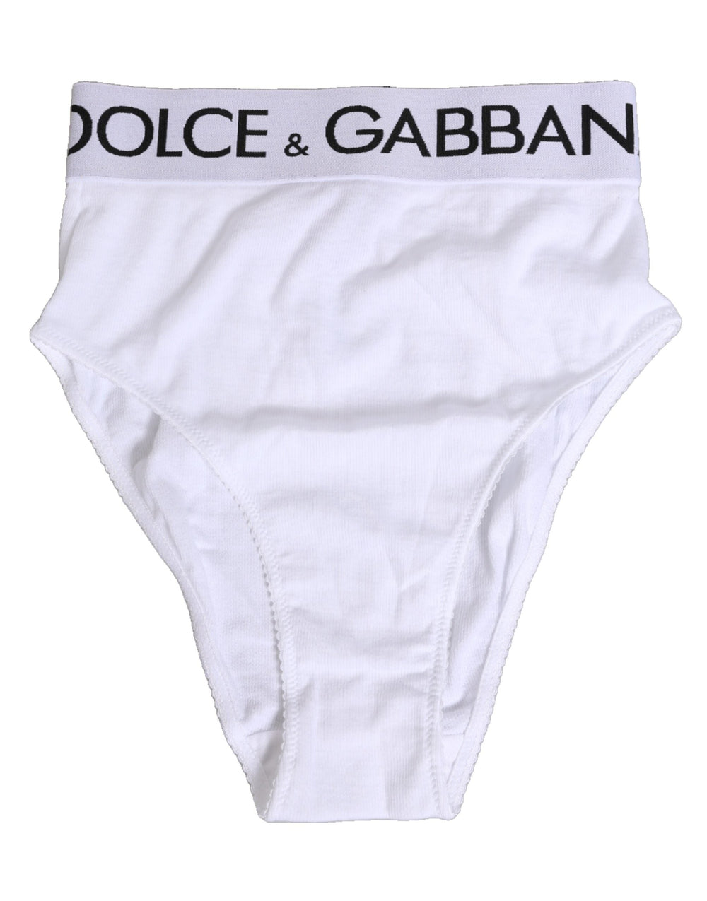Women’s Dolce & Gabbana White Cotton Stretch High Waist Panty Underwear