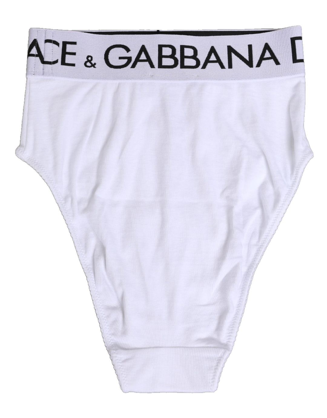 Women’s Dolce &amp; Gabbana White Cotton Stretch High Waist Panty Underwear