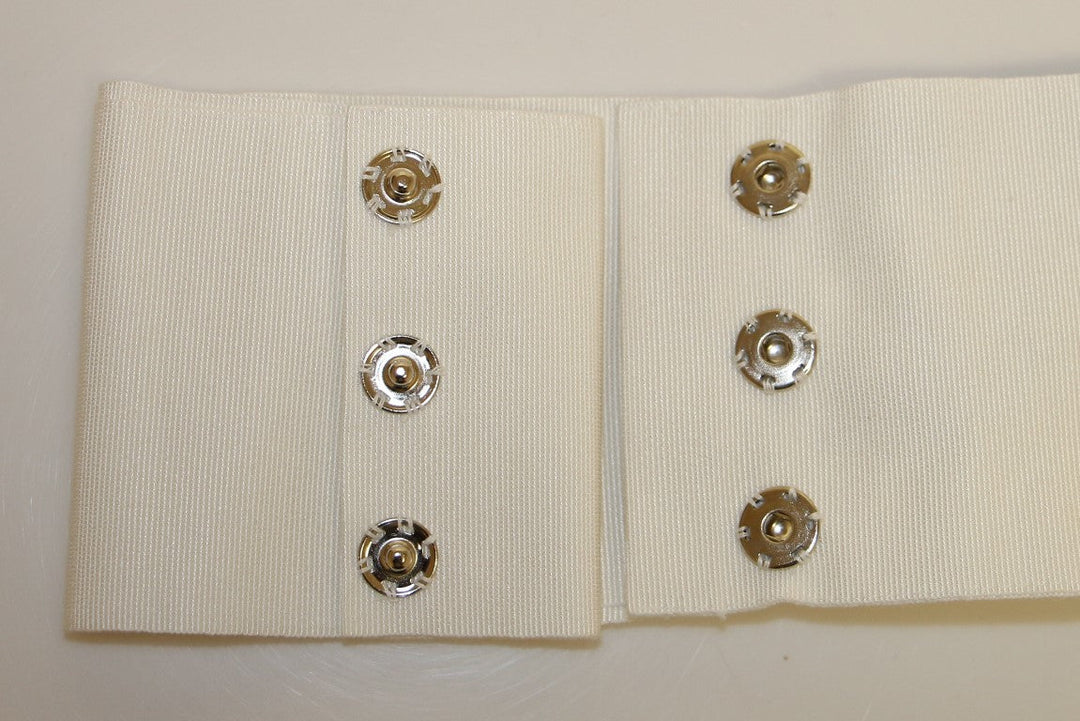 Women’s Dolce &amp; Gabbana White Crystal Brass Wide Waist Runway Belt