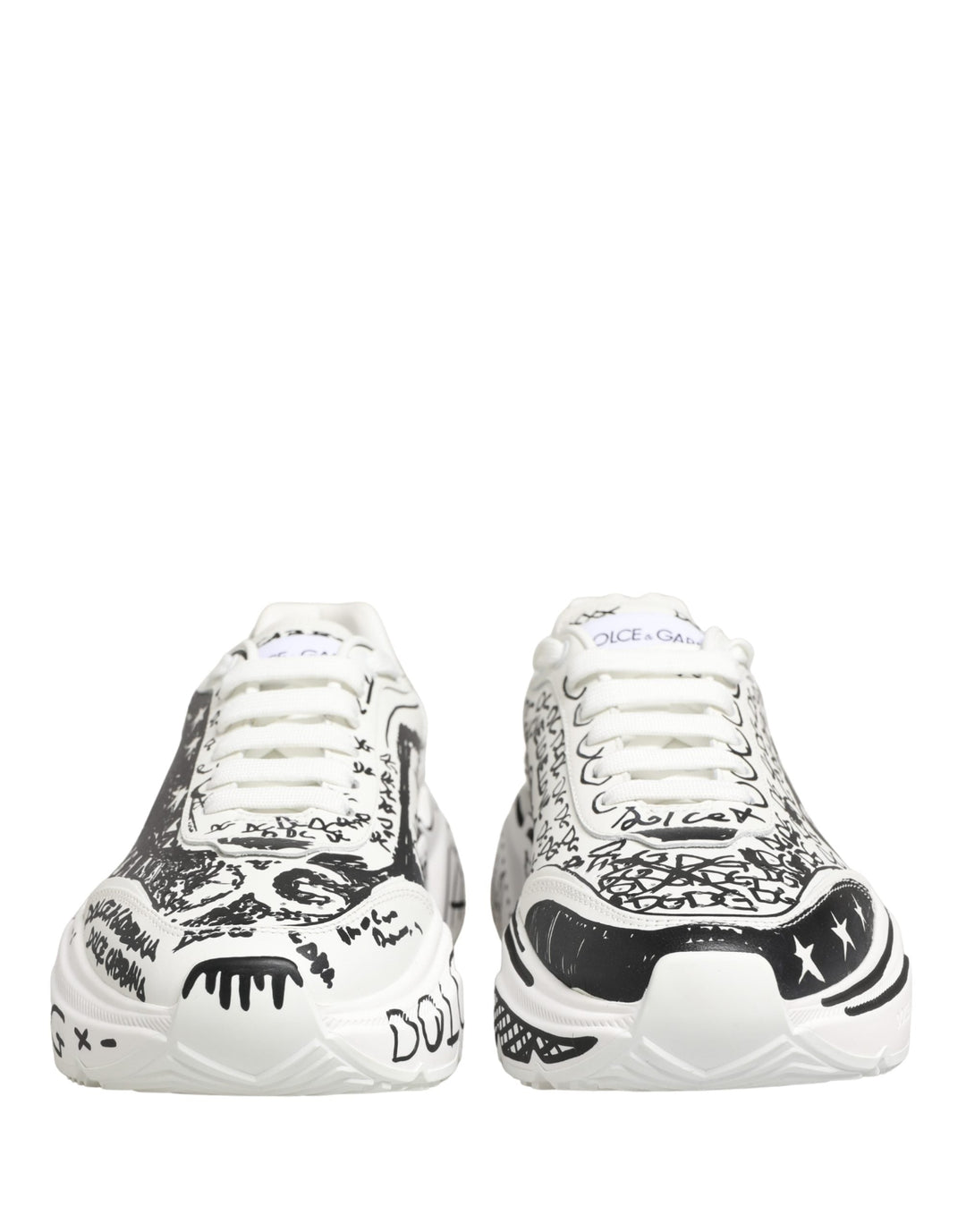 Dolce &amp; Gabbana White Daymaster Graffiti Low Top Sneakers Shoes