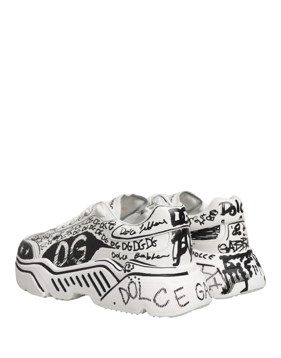 Dolce &amp; Gabbana White Daymaster Graffiti Low Top Sneakers Shoes