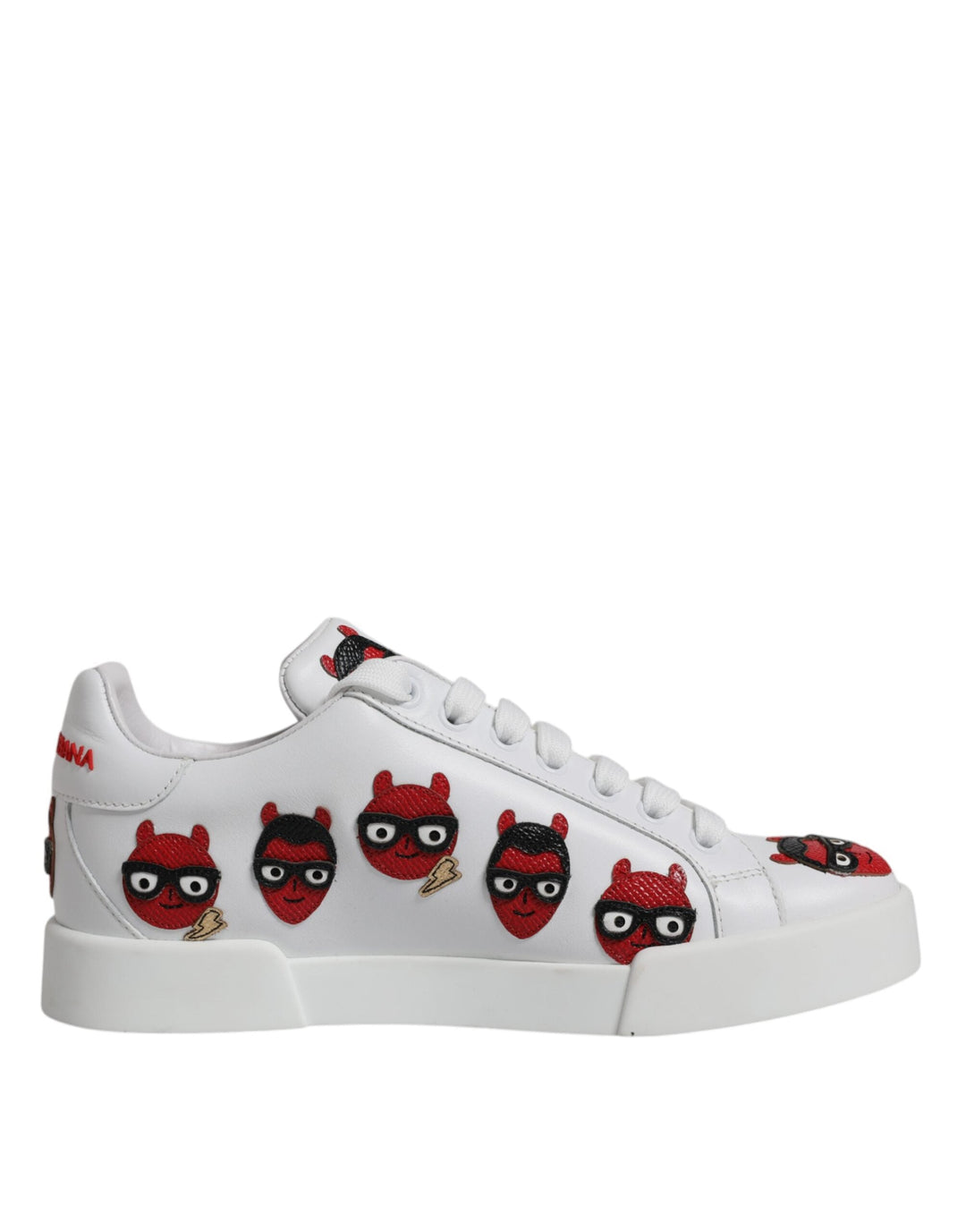 Women’s Dolce &amp; Gabbana White Devil Face Portofino Sneakers Shoes