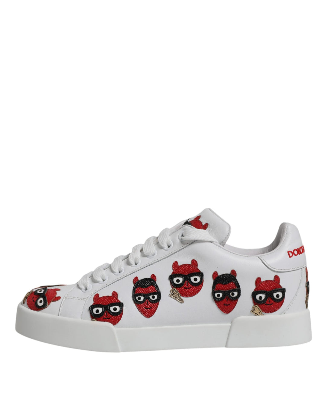 Women’s Dolce &amp; Gabbana White Devil Face Portofino Sneakers Shoes