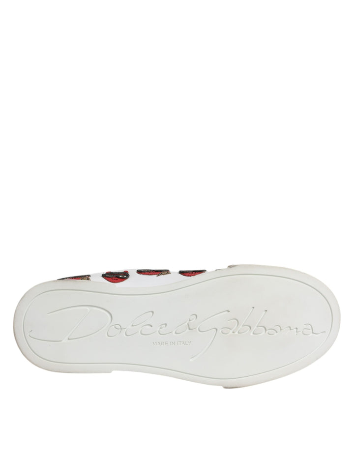 Women’s Dolce &amp; Gabbana White Devil Face Portofino Sneakers Shoes