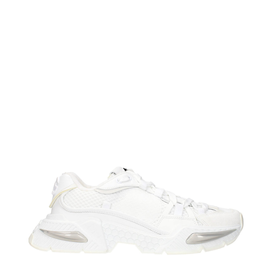 Dolce &amp; Gabbana White Fabric Athletic Sneakers