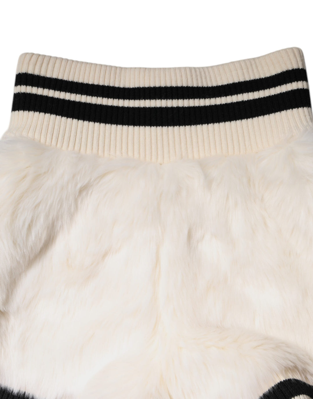 Short taille haute en fausse fourrure blanche Dolce &amp;amp; Gabbana