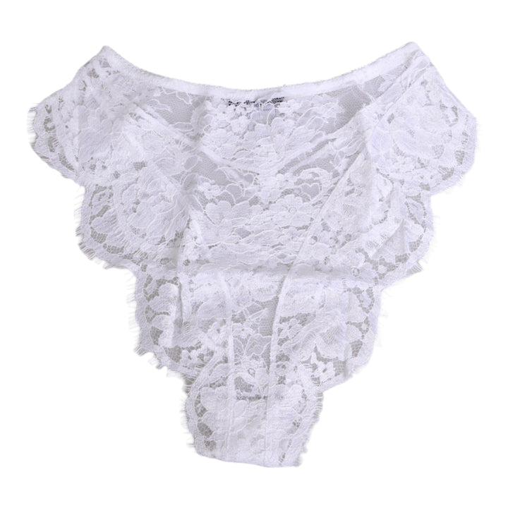Women’s Dolce &amp; Gabbana White Floral Lace Low Rise Panty Underwear