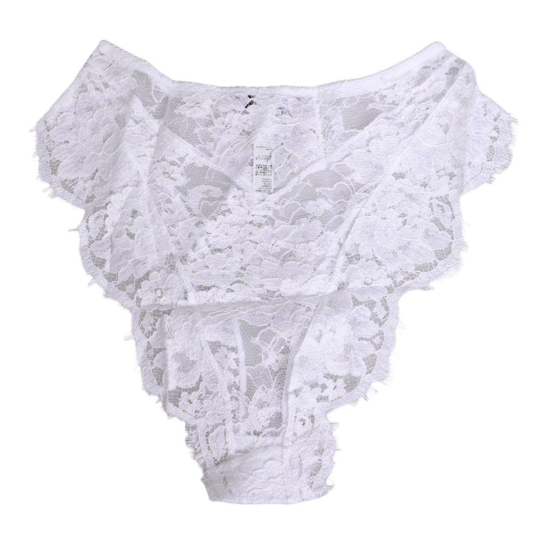Women’s Dolce &amp; Gabbana White Floral Lace Low Rise Panty Underwear