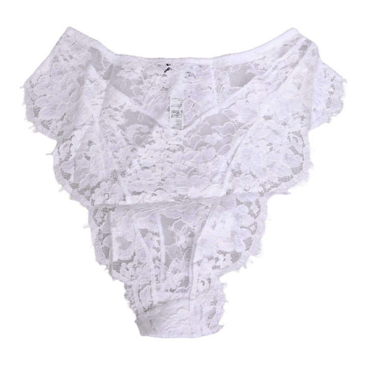 Women’s Dolce &amp; Gabbana White Floral Lace Low Rise Panty Underwear