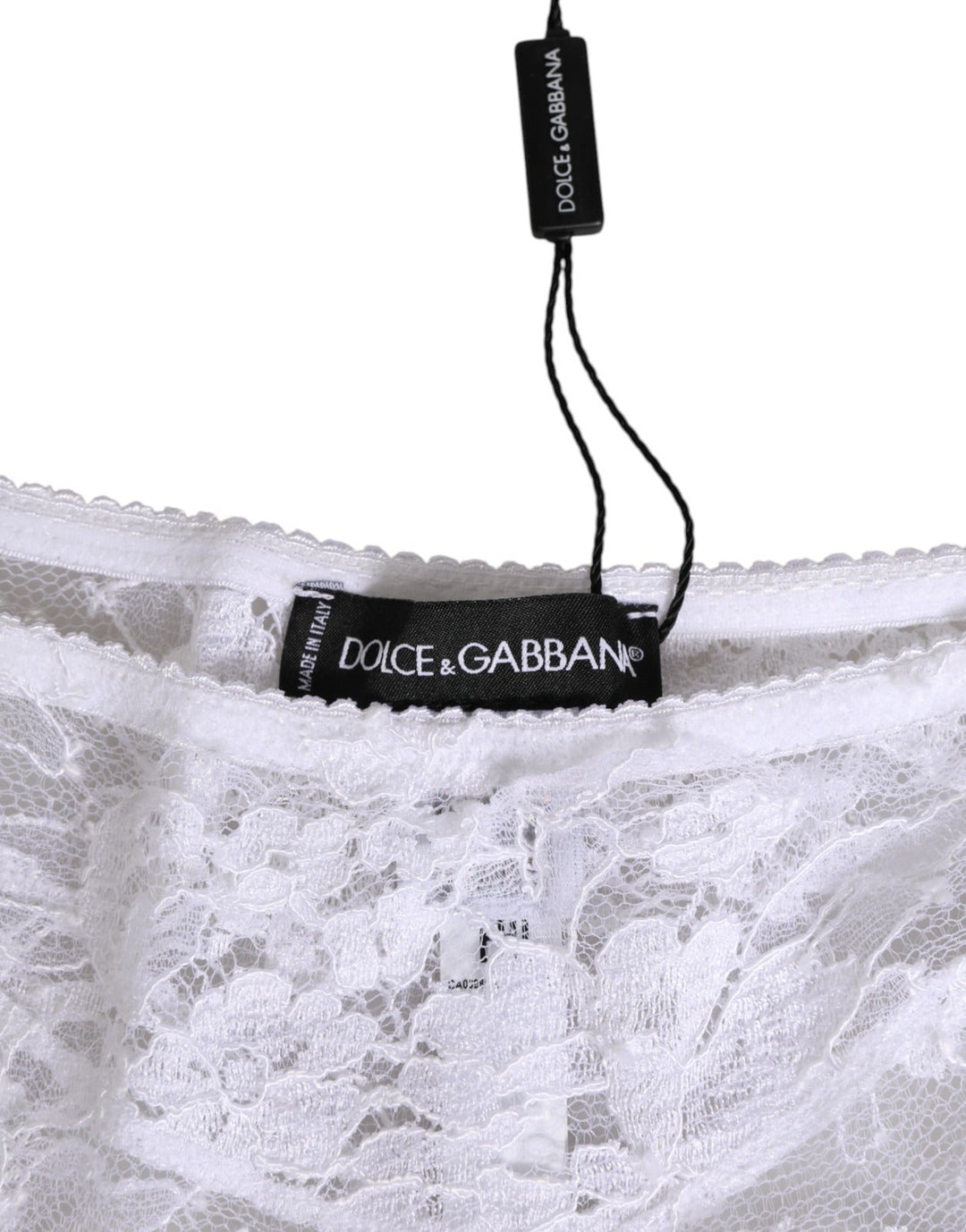 Women’s Dolce &amp; Gabbana White Floral Lace Low Rise Panty Underwear