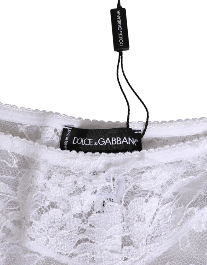 Women’s Dolce &amp; Gabbana White Floral Lace Low Rise Panty Underwear