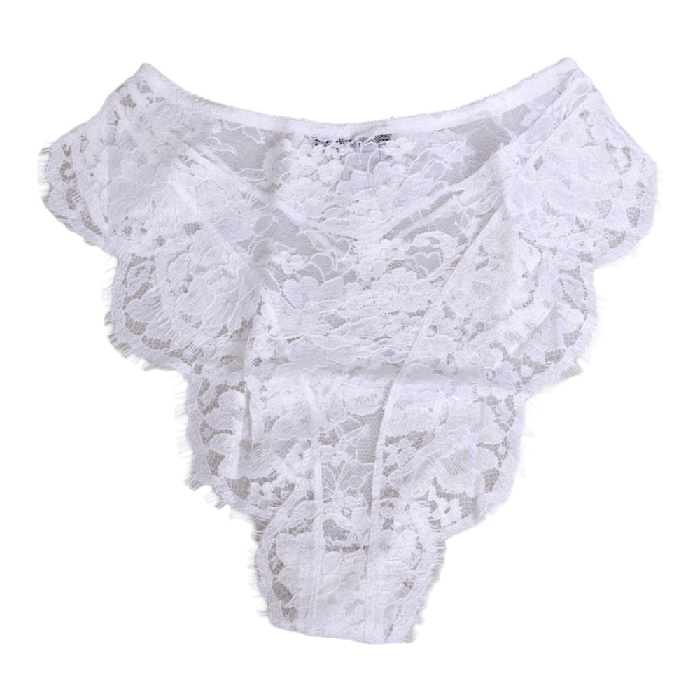 Women’s Dolce & Gabbana White Floral Lace Low Rise Panty Underwear