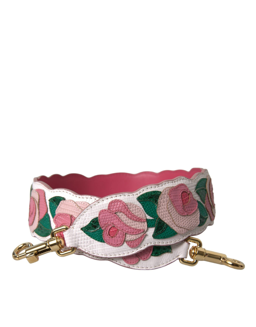 Women’s Dolce &amp; Gabbana White Floral Leather Accessory Shoulder Strap