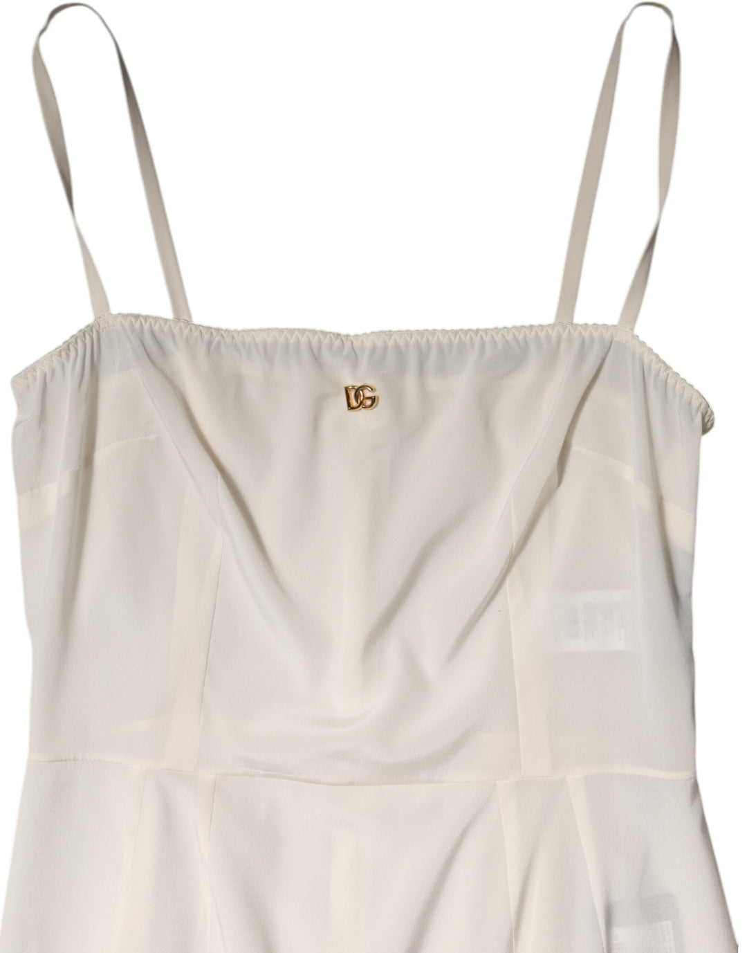 Women’s Dolce &amp; Gabbana White Full Slip Dg Logo Silk Dress Sleepwear