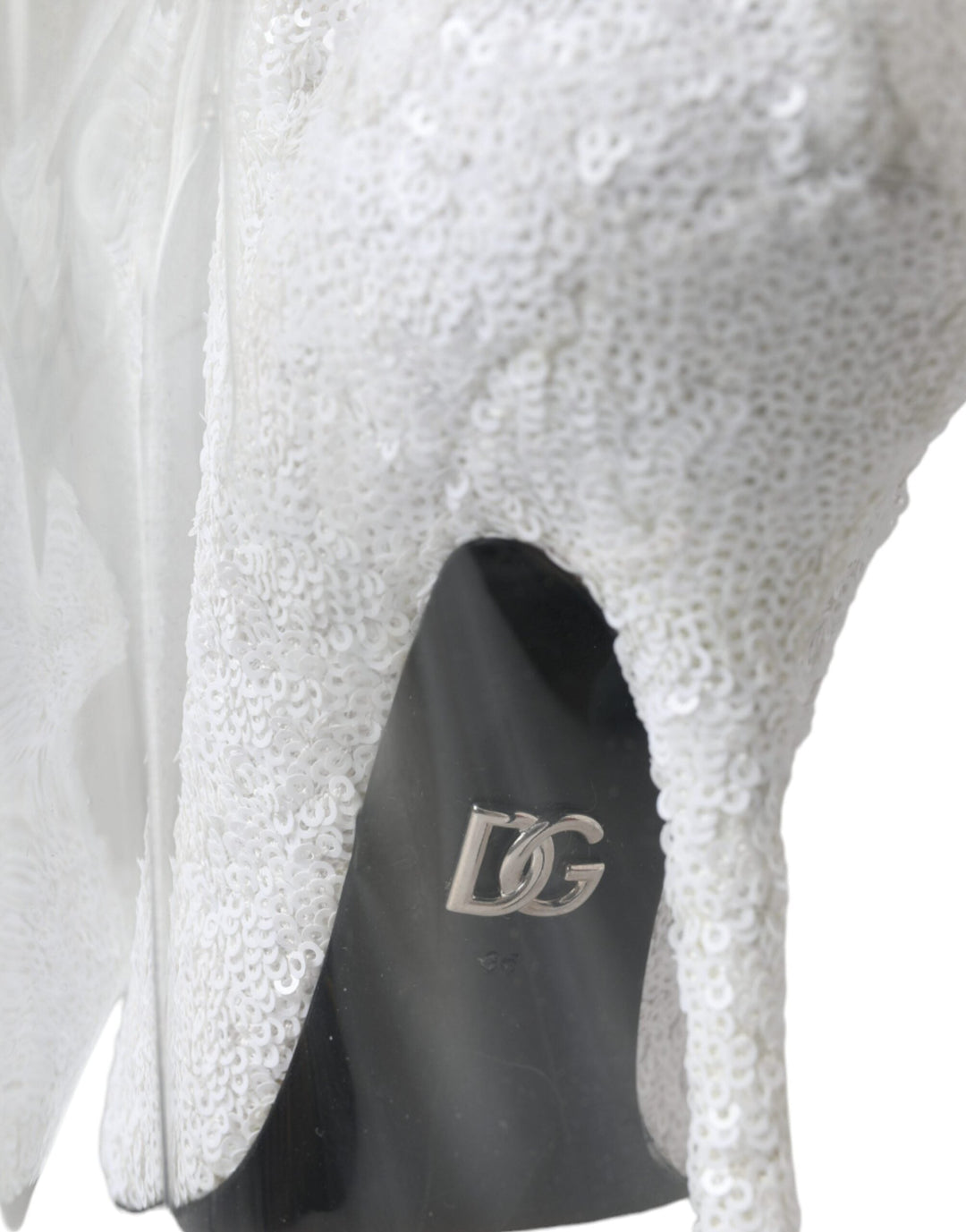 Women’s Dolce &amp; Gabbana White Heels Stiletto Knee High Boots Shoes
