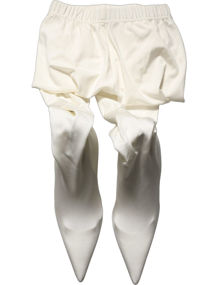 Women’s Dolce &amp; Gabbana White High Heels Pumps Jersey Tights Shoes