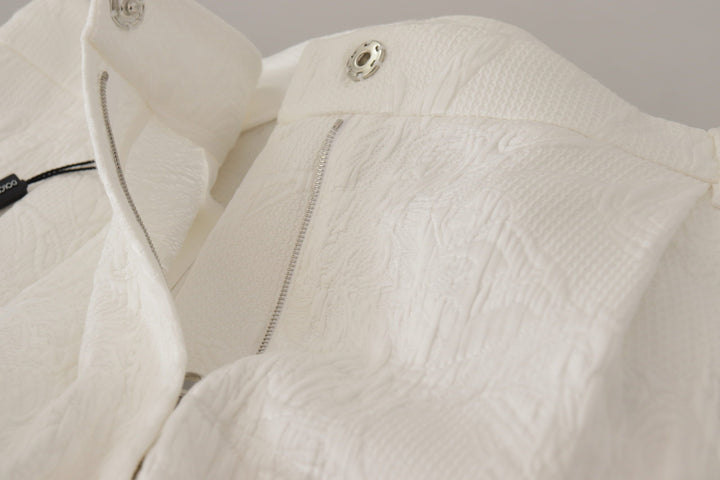 Dolce &amp; Gabbana White High Waist Culotte Cotton Shorts