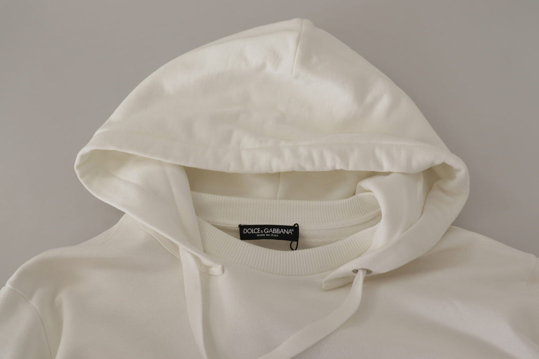 Women’s Dolce &amp; Gabbana White Hoodie Pullover Embroidered Sweater