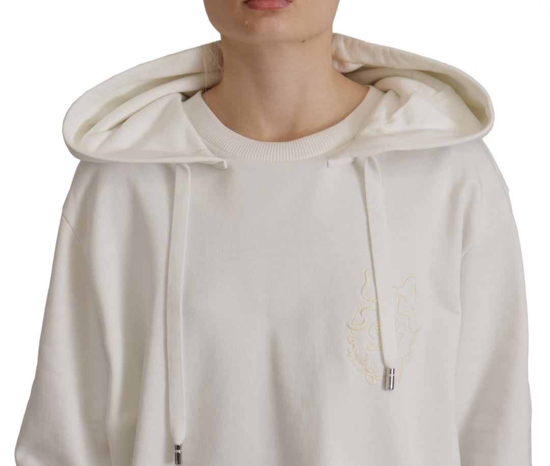 Women’s Dolce &amp; Gabbana White Hoodie Pullover Embroidered Sweater