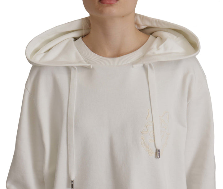 Women’s Dolce &amp; Gabbana White Hoodie Pullover Embroidered Sweater