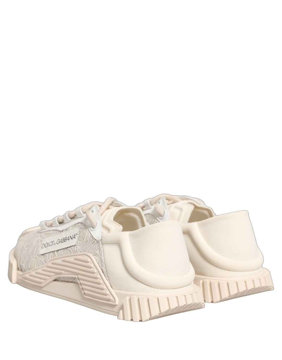 Dolce &amp; Gabbana White Lace NS1 Low Top Sneaker Sports Shoes