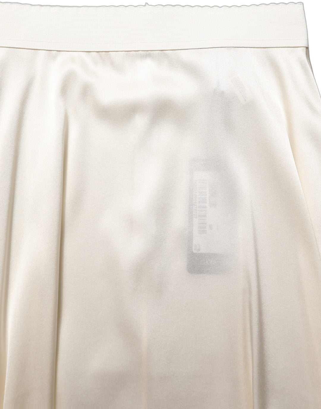 Women’s Dolce &amp; Gabbana off White Lace Trimmed Satin High Waist Skirt