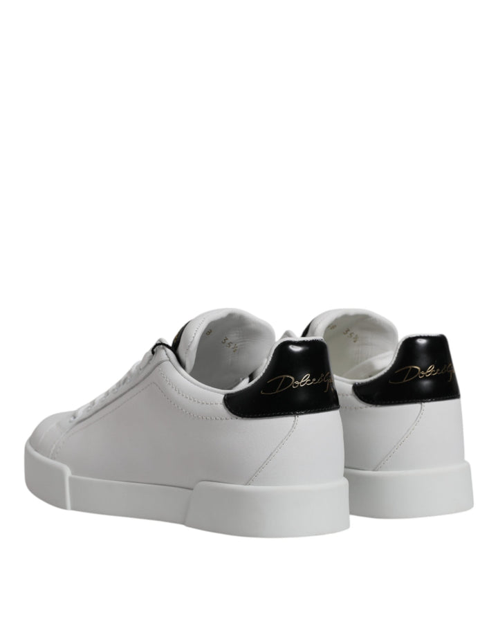 Dolce &amp; Gabbana White Leather Classic Low Top Sneakers Shoes