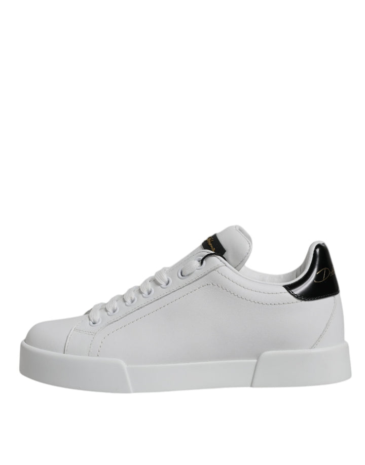 Dolce &amp; Gabbana White Leather Classic Low Top Sneakers Shoes
