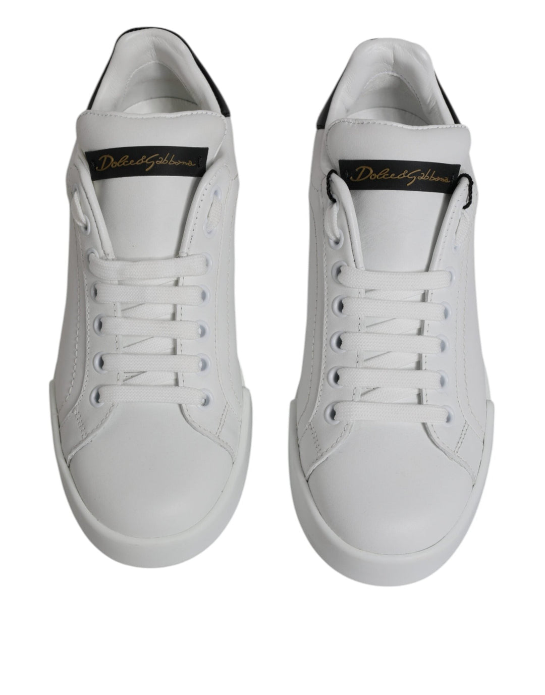 Dolce &amp; Gabbana White Leather Classic Low Top Sneakers Shoes