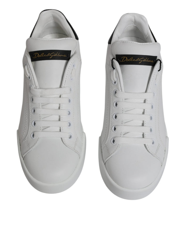 Dolce &amp; Gabbana White Leather Classic Low Top Sneakers Shoes