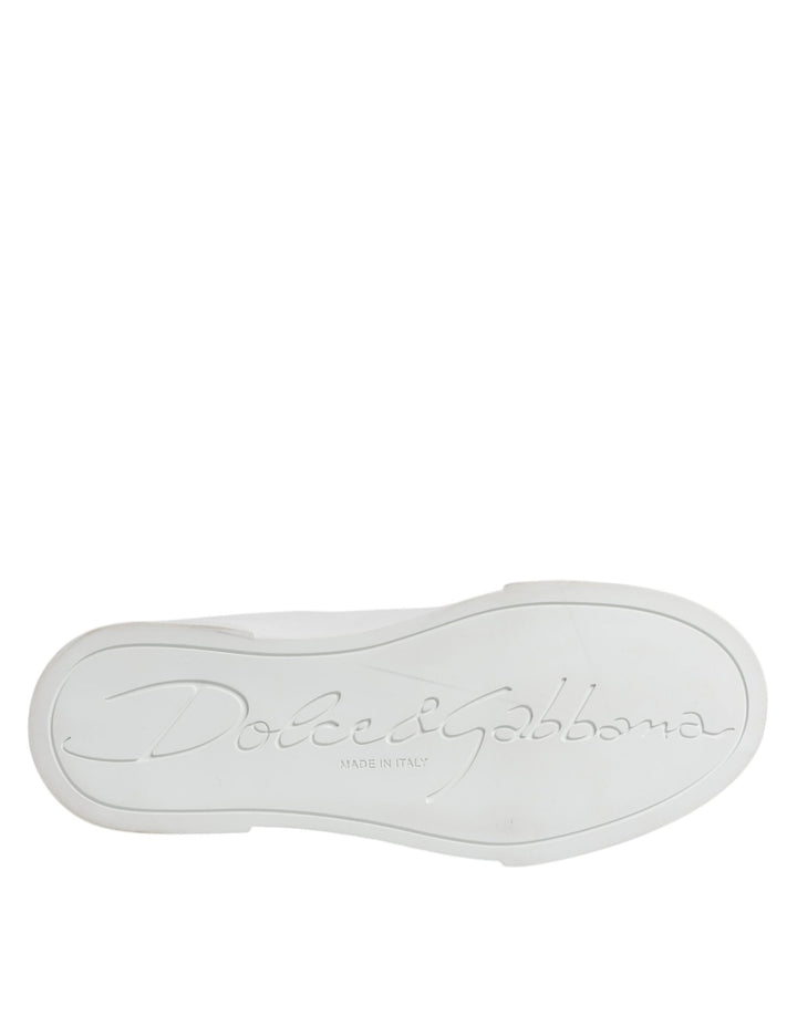 Dolce &amp; Gabbana White Leather Classic Low Top Sneakers Shoes